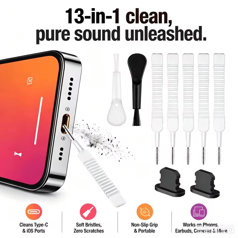 Speaker Kit - Reinigungsset für Handy-Lautsprecher und Ladeanschluss, Staubschutz